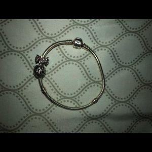 Pandora bracelet with 2 charms